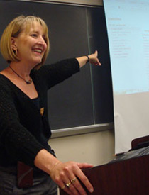 Kay Sandberg teaching organic chemistry.