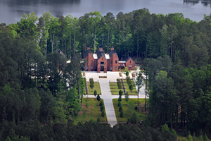The chancellor's residence overlooking Lake Raleigh.
