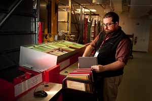 Safety is a top priority for the library's four bookBot technicians.