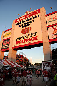 Sun sets on another NC State home football game. PHOTO BY ROGER WINSTEAD