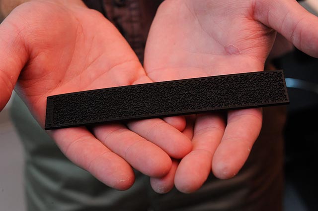 Kyle McKenzie and Corey Meade’s 3D-printed audio bracelet.