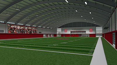The new indoor practice facility will open next spring.