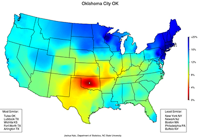 Josh Katz created a map that displays the distribution of dialects.