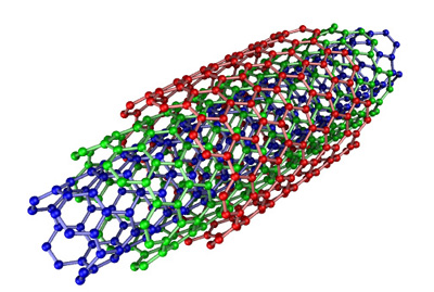 Image of a multi-walled carbon nanotube. Image credit: Eric Wieser, via WikiMedia Commons.