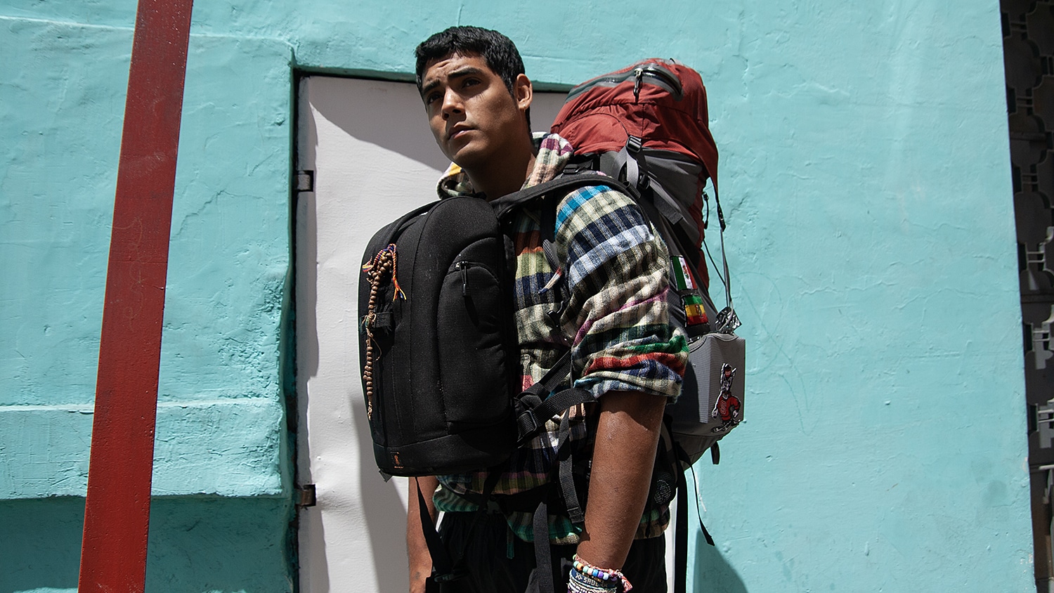 Saul Flores during his 5,000-mile trek from Ecuador to the United States.