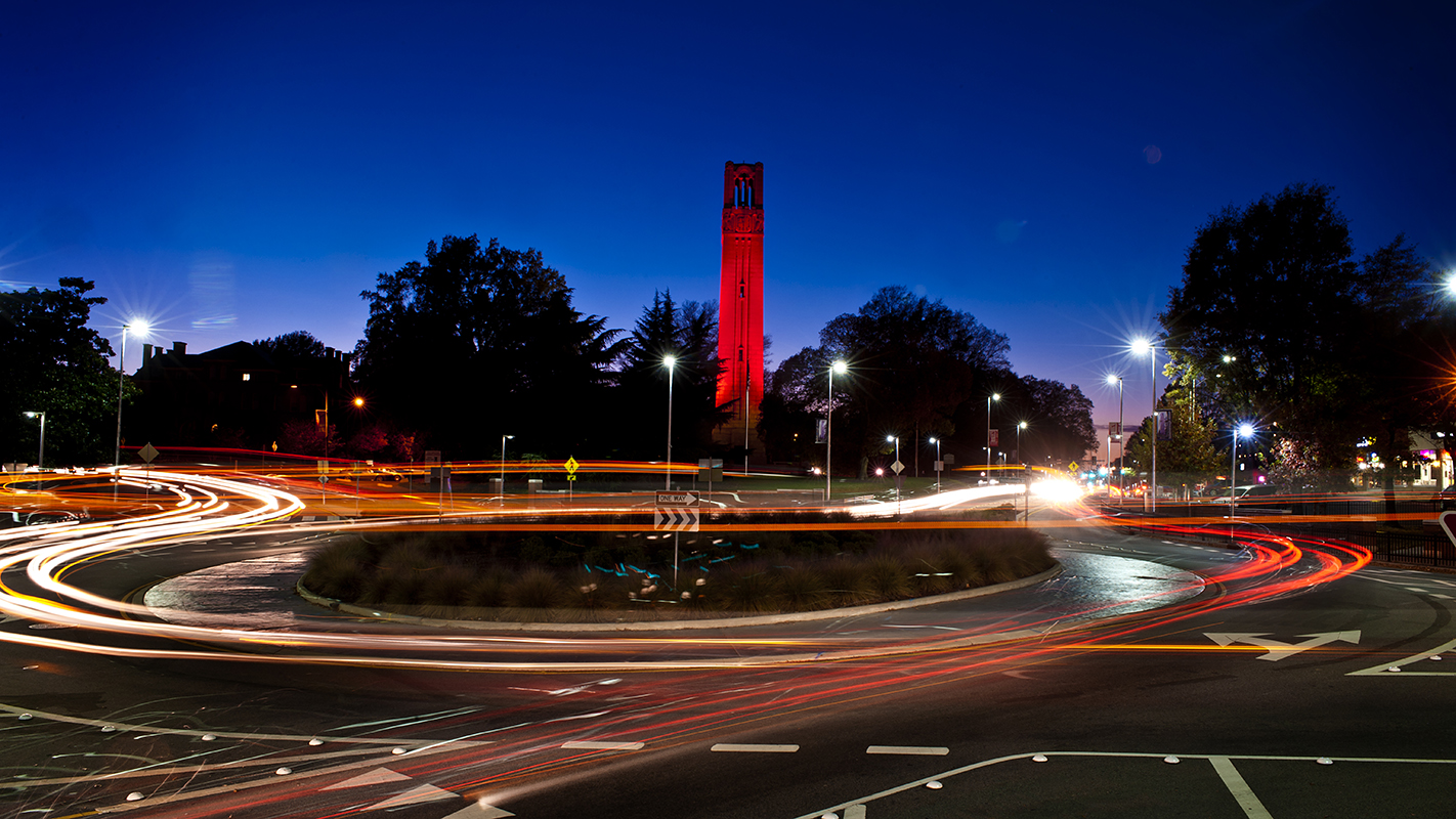 Belltower at night.