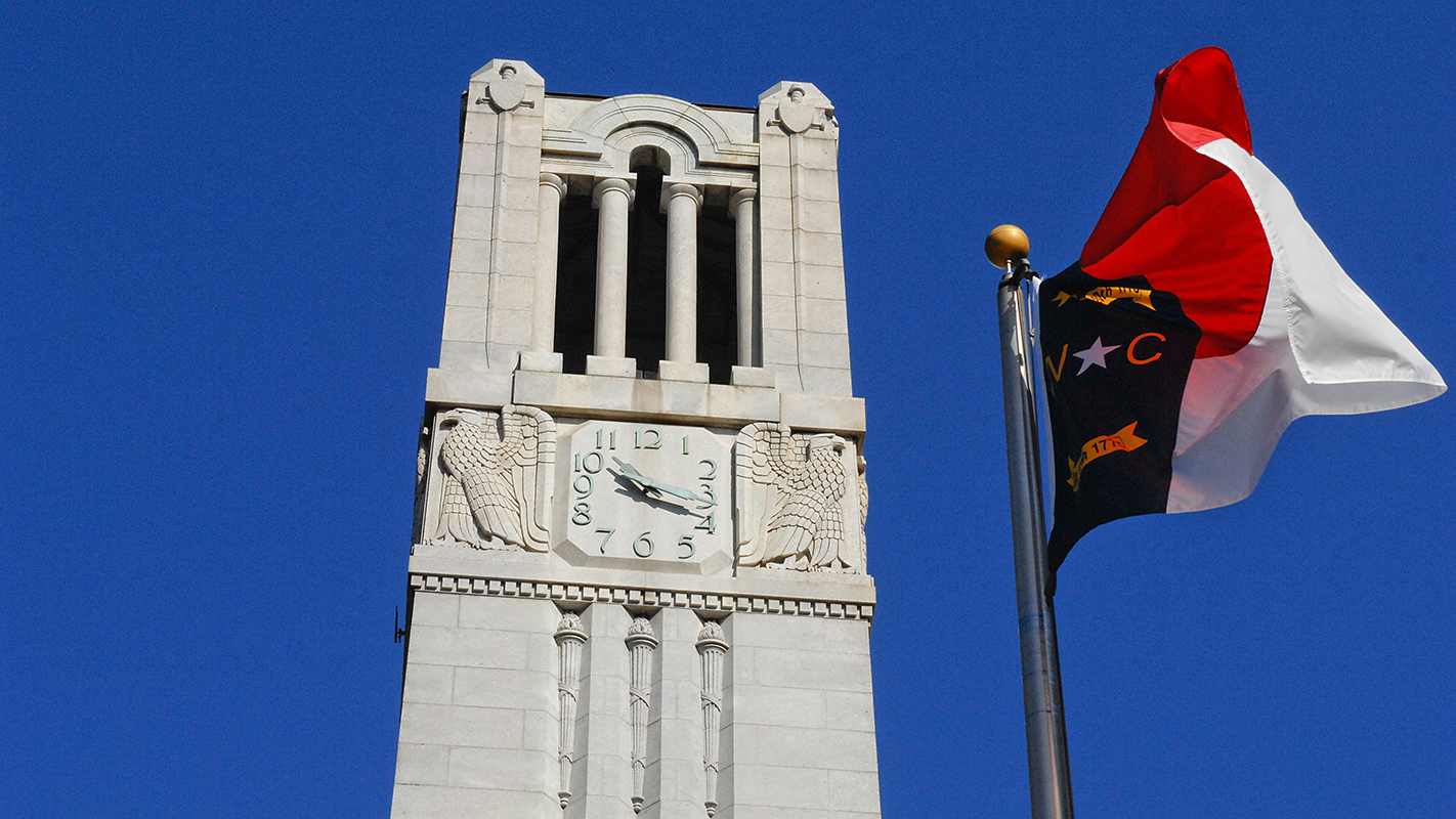 Flag next to Belltower.