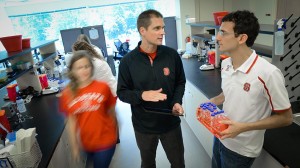 Food scientist Rodolphe Barrangou (center) is leading Chancellor's Innovation Fund-supported research on gene editing.