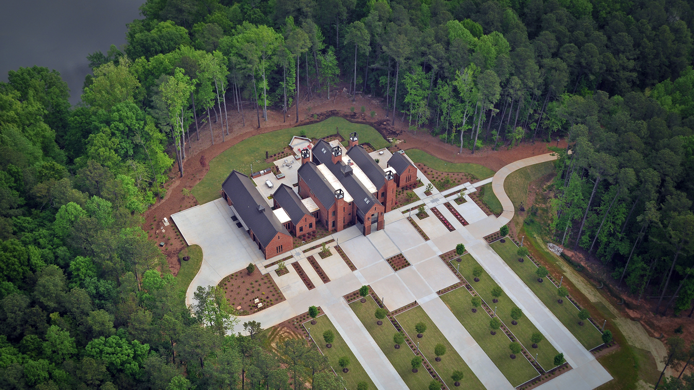 An aerial view of the Point chancellor's residence