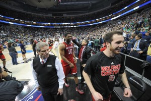 NC State walked off the court in high spirits after beating top-seeded Villanova.