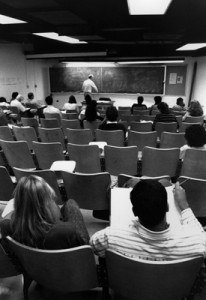 One of Harrelson's pie-shaped classrooms.