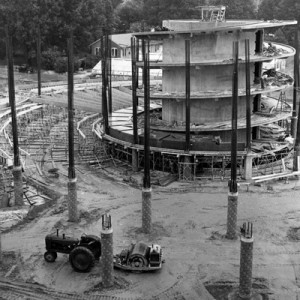 Construction of Harrelson's inner core. Photo by Ralph Mills.