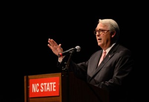 Chancellor Woodson delivers his speech Monday at the Chancellor's Fall Forum.