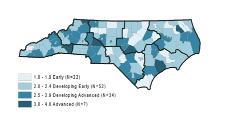 NC State's Friday Institute is mapping county-by-county progress toward digital learning. 