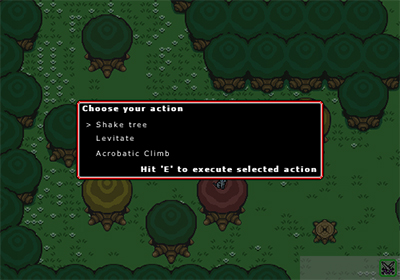 Screenshot of a multiple choice query in the game. Click to enlarge.