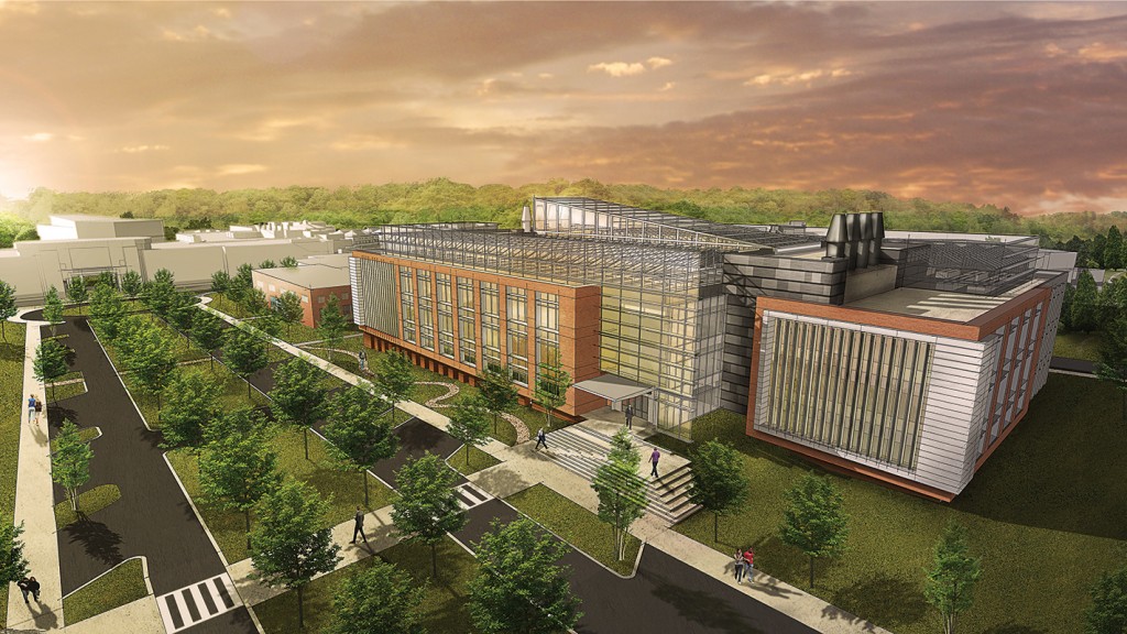 A render of the Plant Sciences Initiative Research Complex on Centennial Campus.