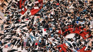 NC State students engaged in a die-in protest at Talley Student Union.