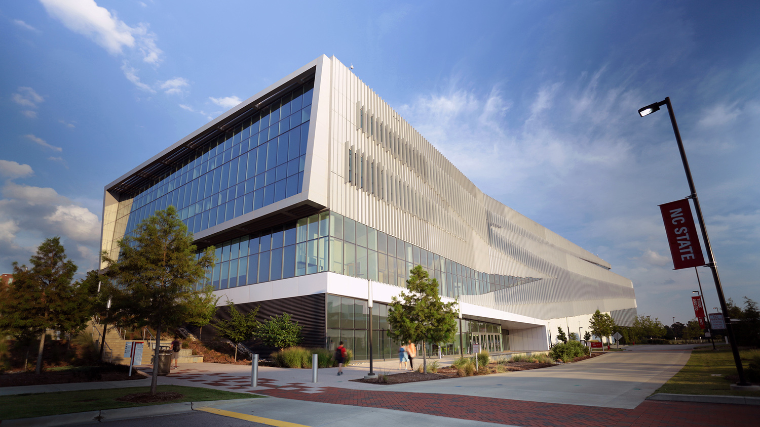 The exterior of the Hunt Library at NC State.