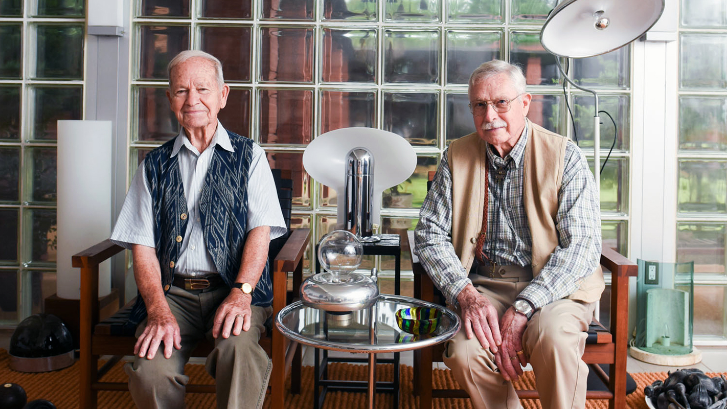 Artists J. Ormond Sanderson Jr. and Robert Keith Black at their home.