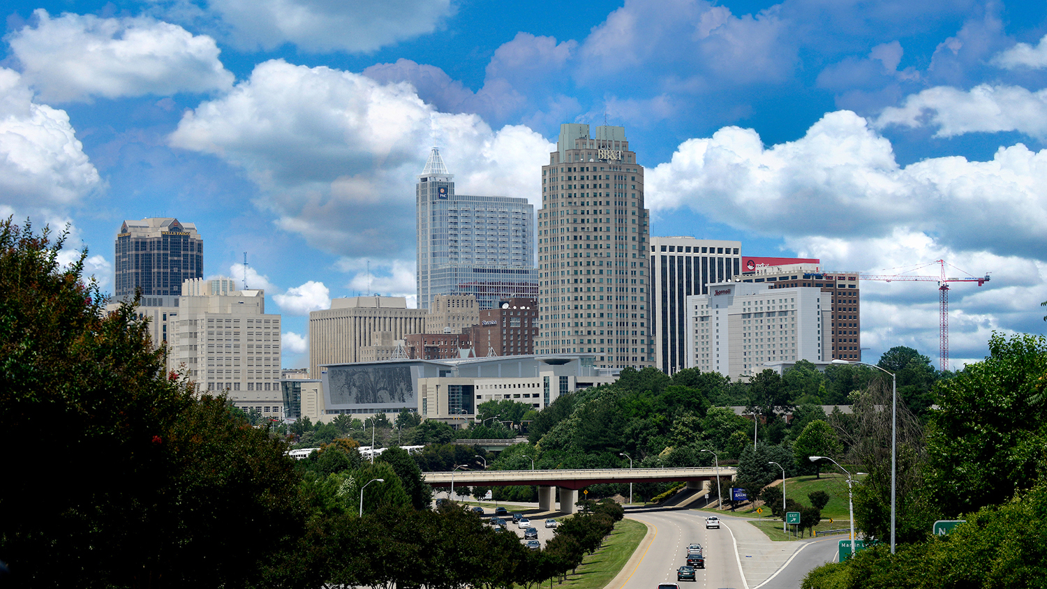 the downtown Raleigh skyline