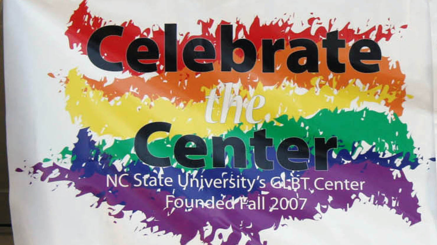 A banner from the GLBT Center’s grand opening, Jan. 23, 2008.