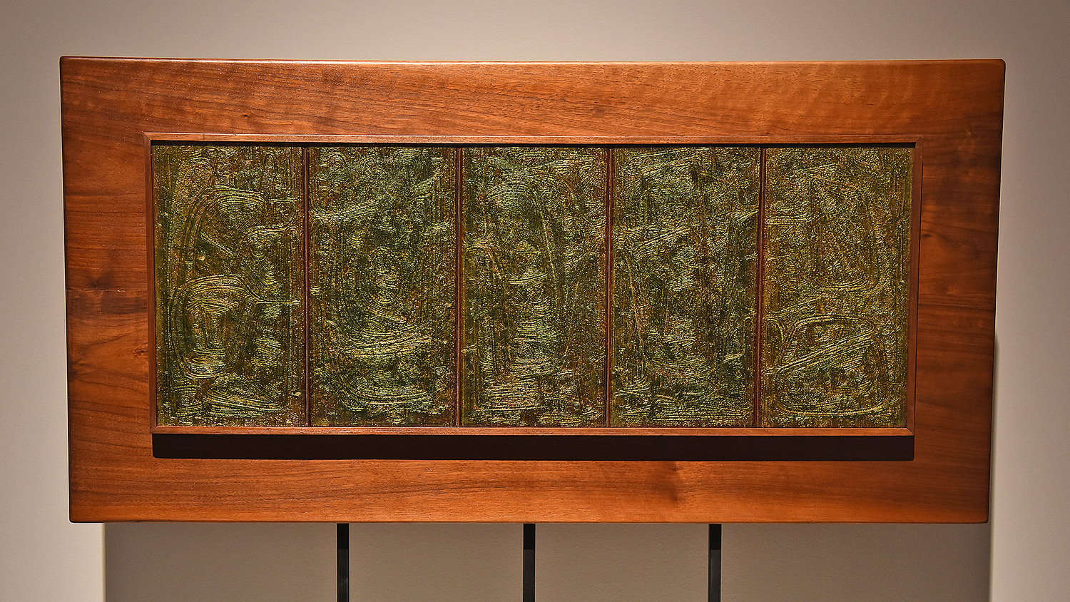 Ormond Sanderson's Metamorphosis (1963 — enamels on etched copper, basse-taille technique).