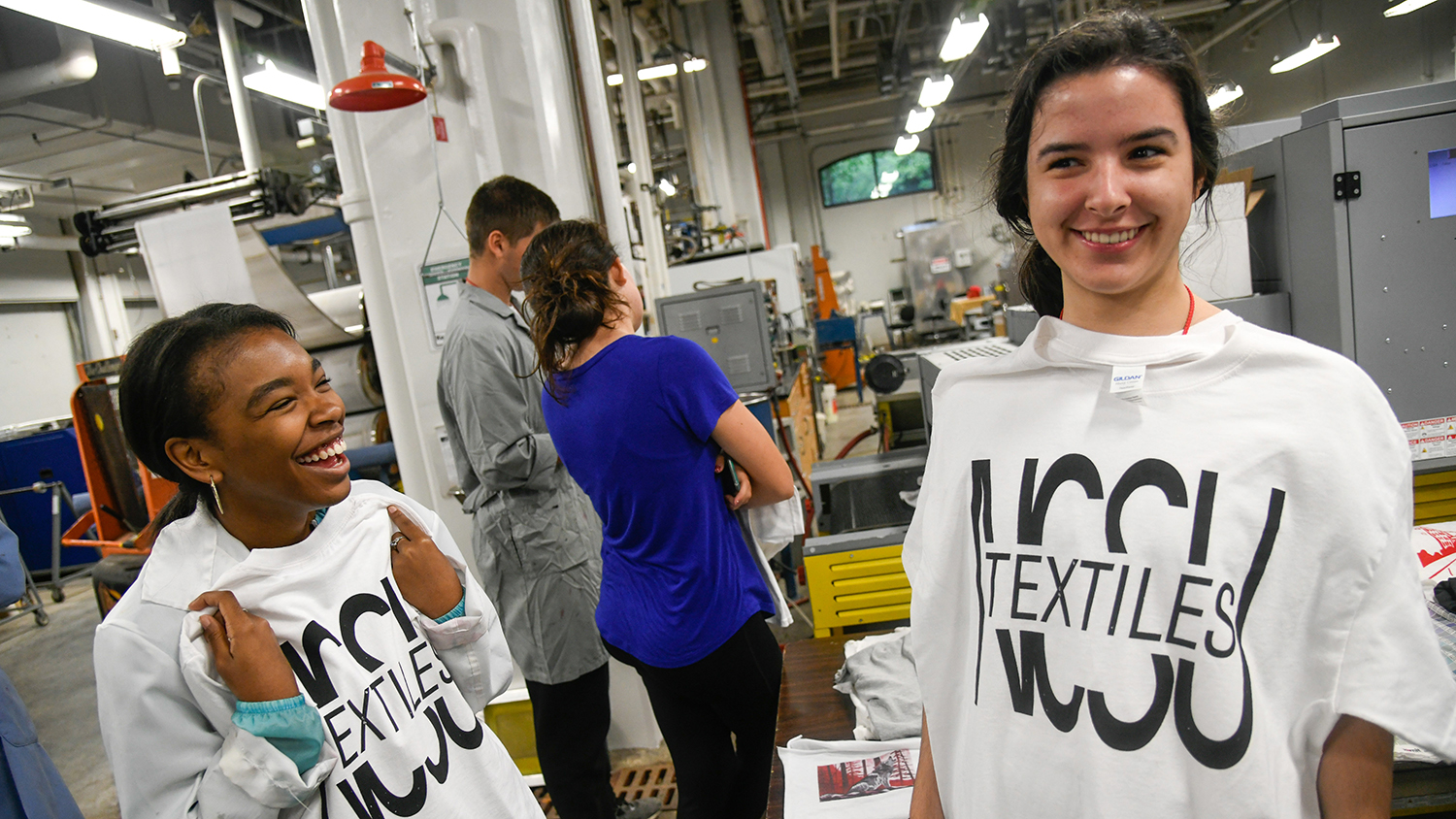 STEP textile camp participants at College of Textiles