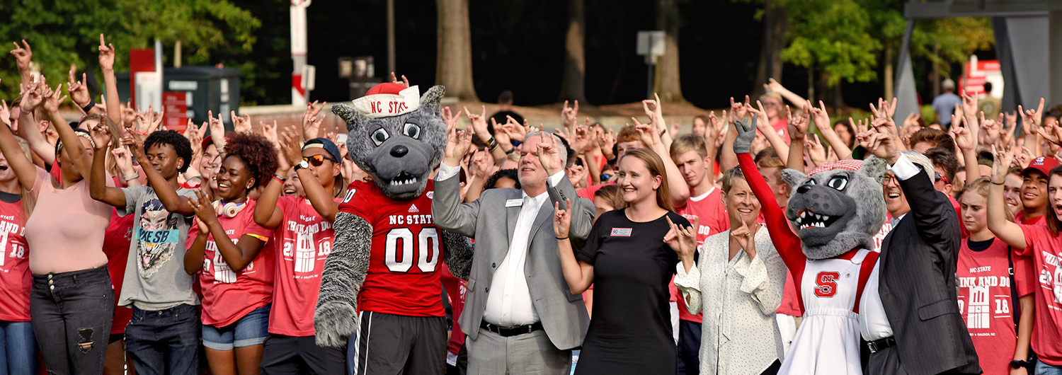 A group shot of the new first-year class at NC State.