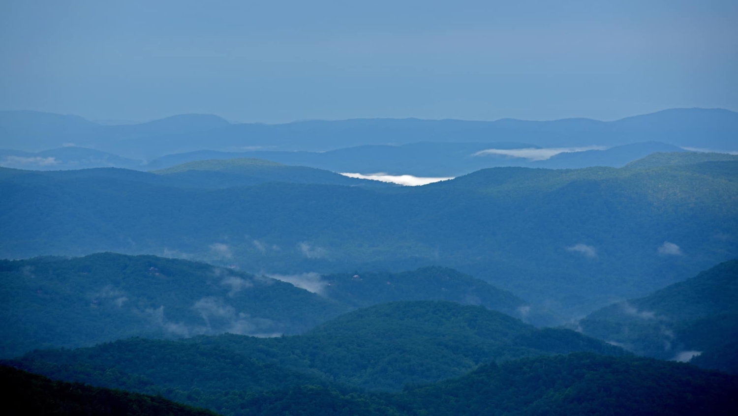 The view from Thunder Hill Overlook along the Blue Ridge Parkway in Watauga County.