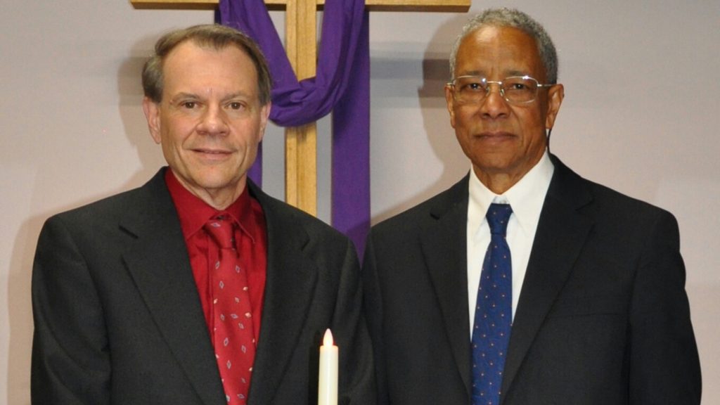 Photo of Willie White and his husband Robert Pace.