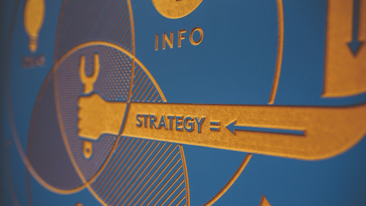 Sign that reads: info leads to strategy