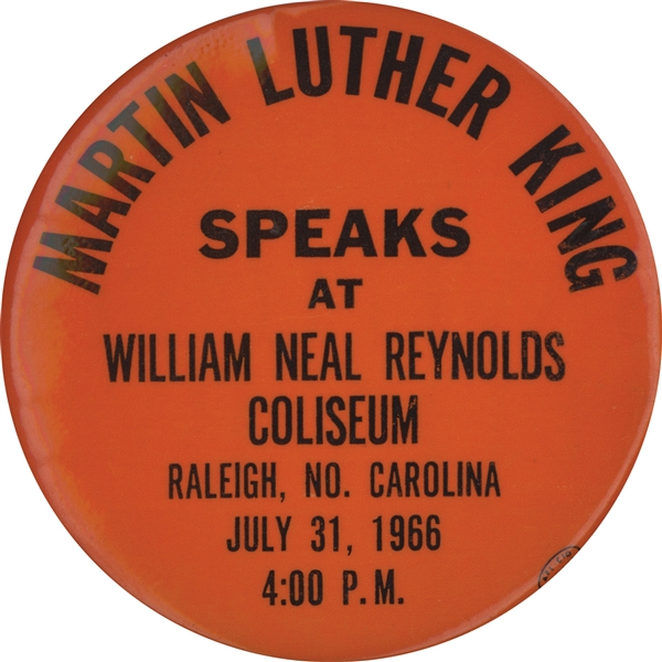button from Martin Luther King Jr.'s 1966 visit to NC State