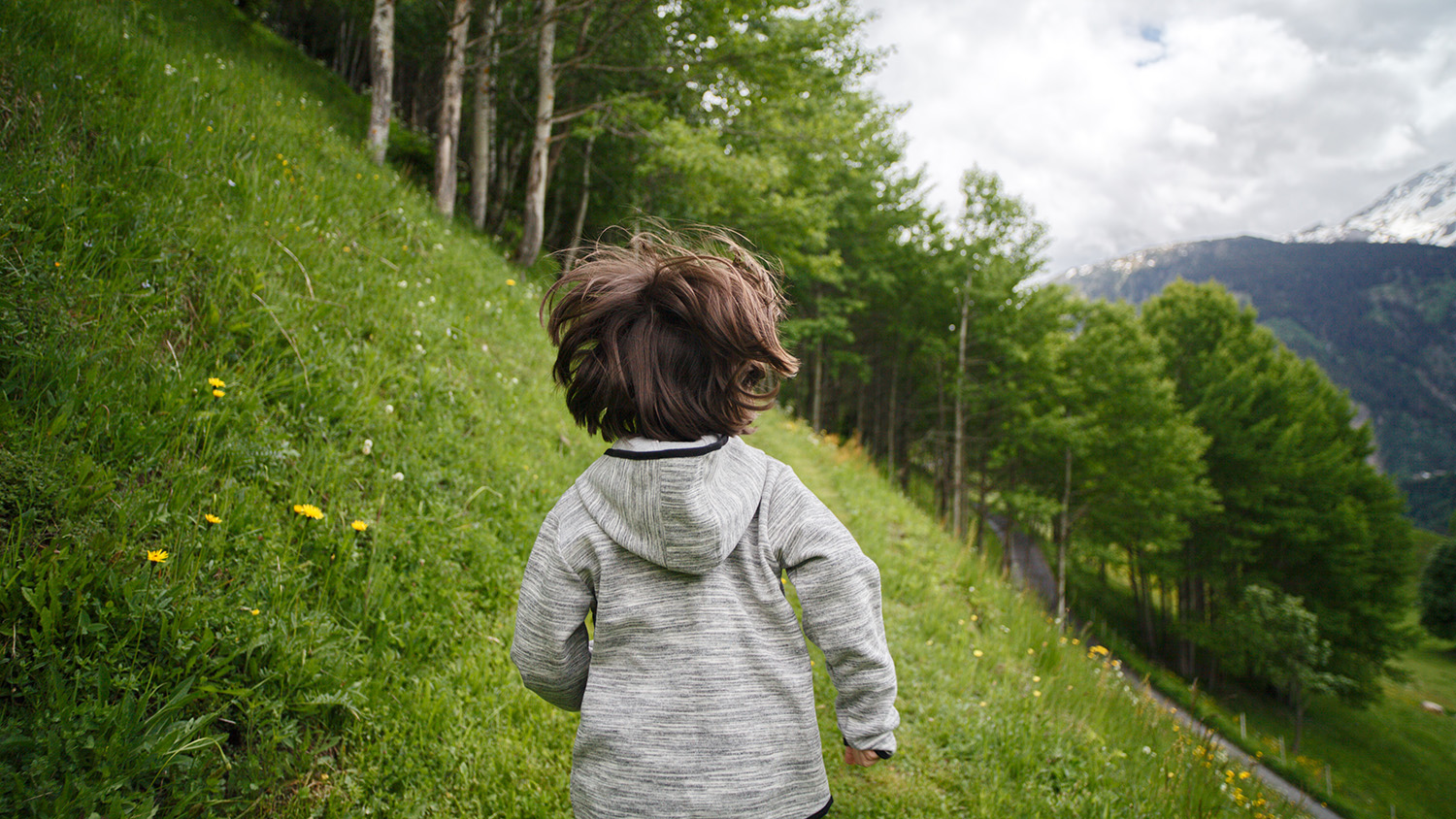 child running outdoors