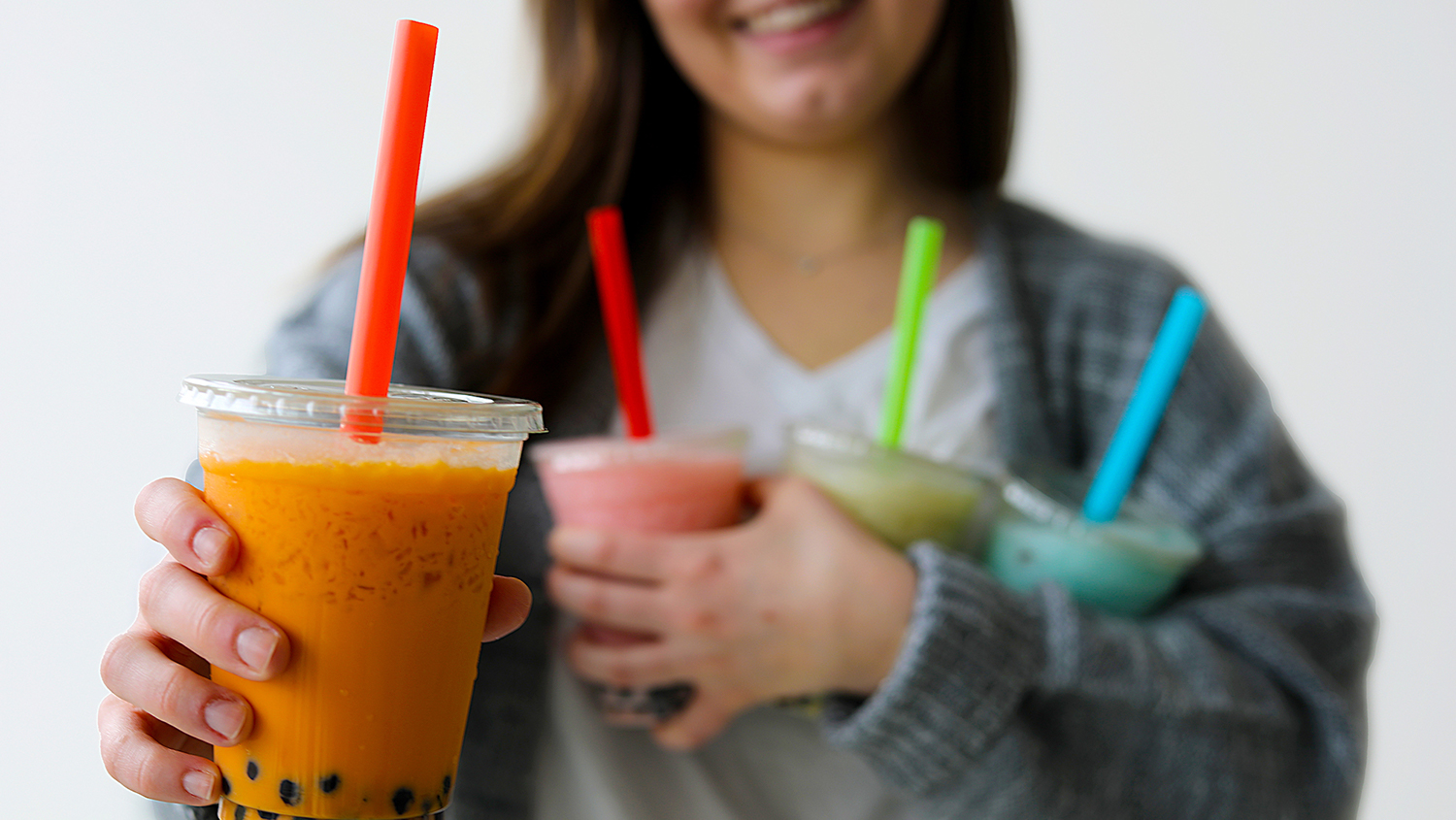 Bubble tea is available at Common Grounds and Smoothie U.