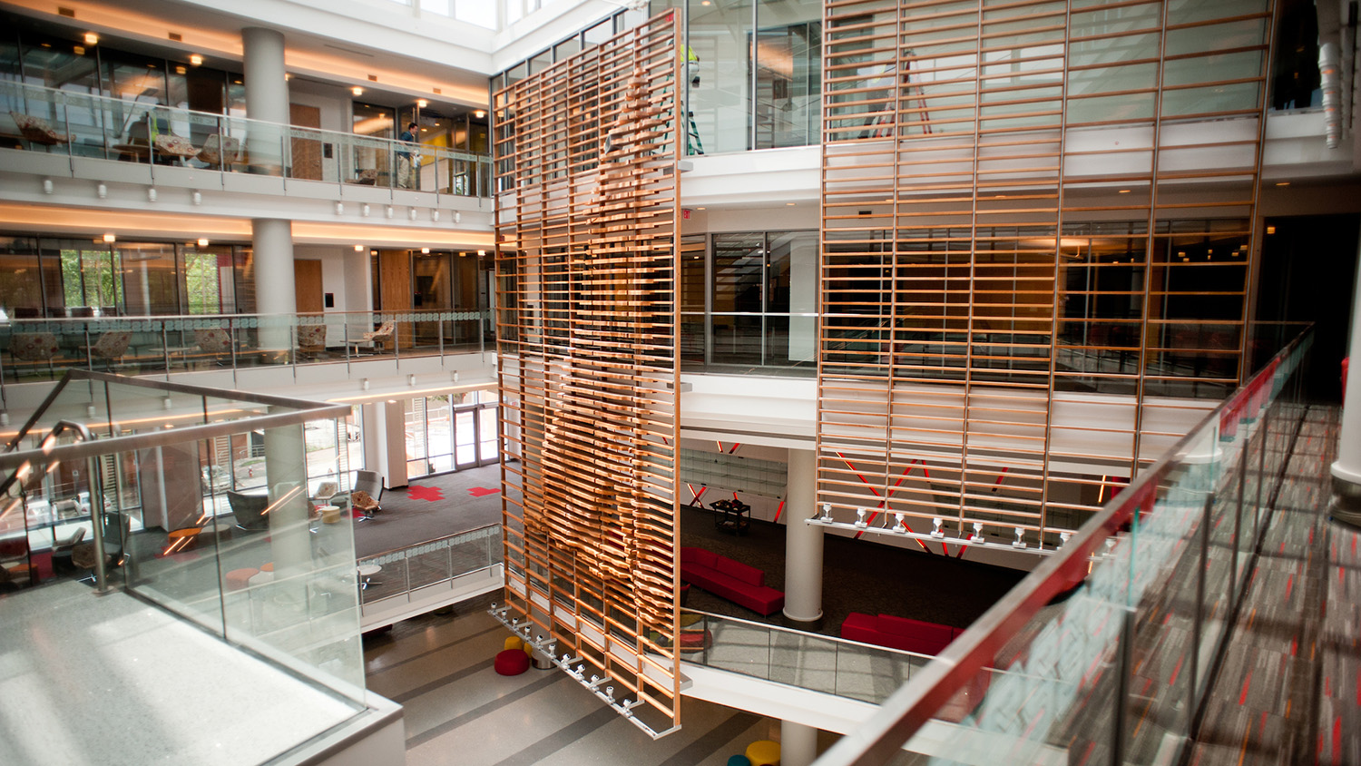 A view of the atrium in Talley Student Union taken from the fourth floor.