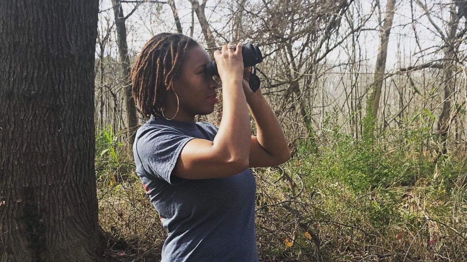 Deja Perkins birding.