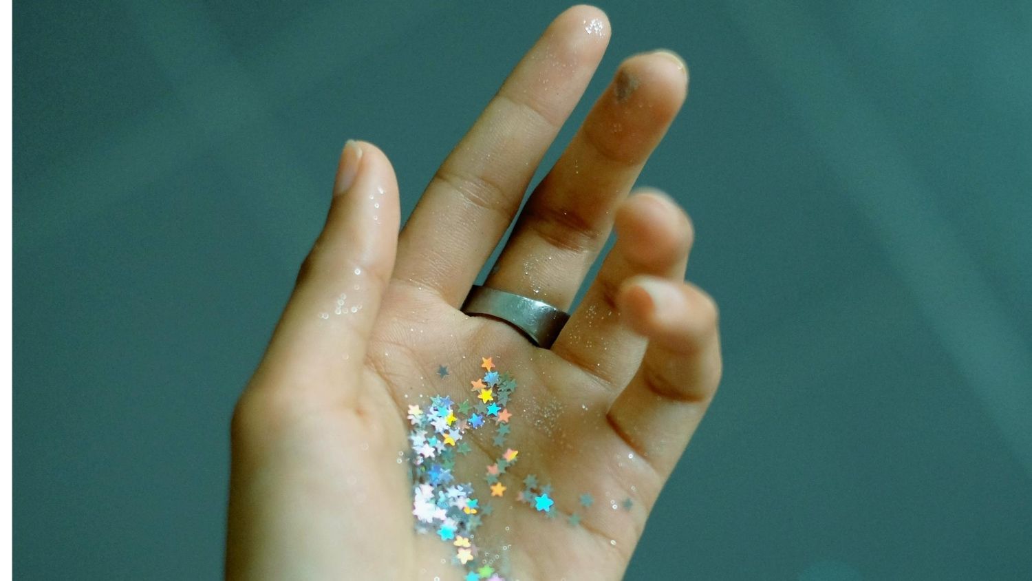 Glitter on hand.