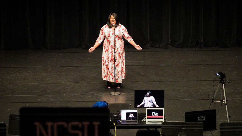 Chernelle Jones sings in Stewart Theatre