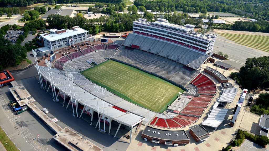 Aerial view of Carter-Finley Stadium.