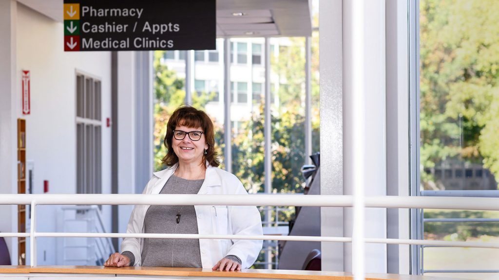 Dr. Julie Casani at Student Health Services building