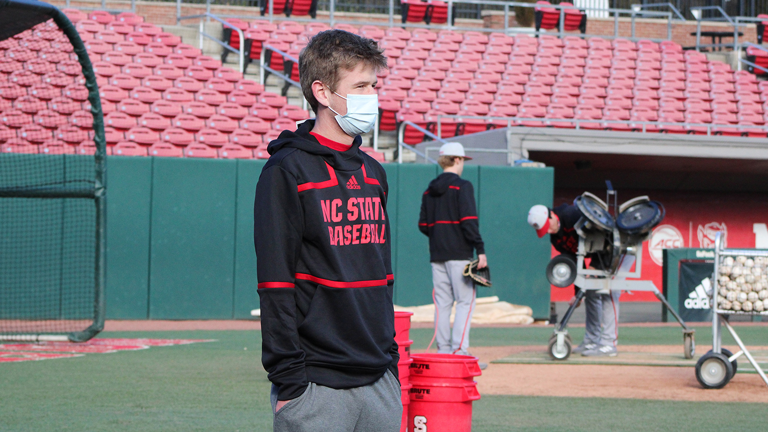 Harrison McKinion on the baseball diamond at NC State.