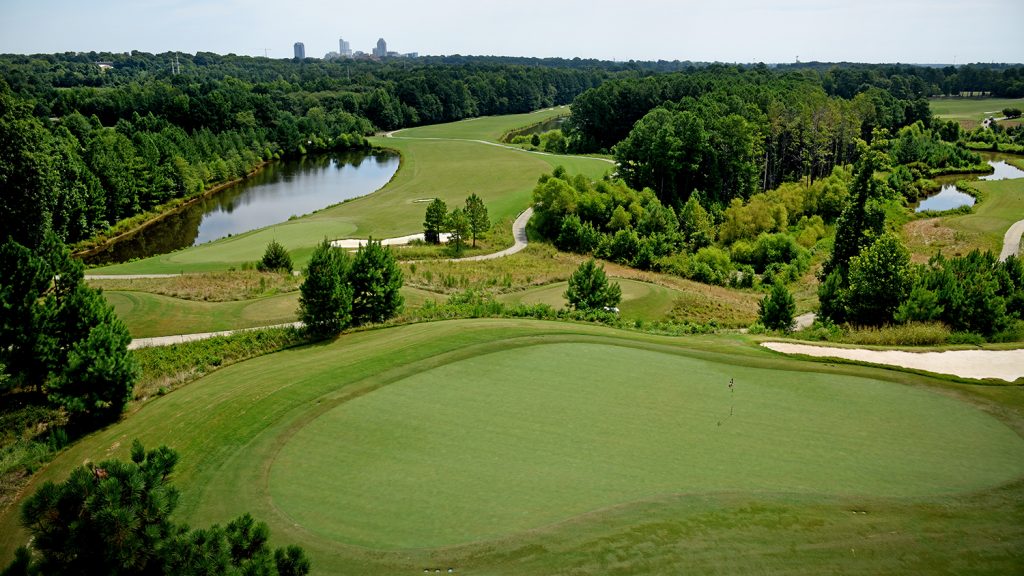 Aerial view of Lonnie Poole Golf Course.