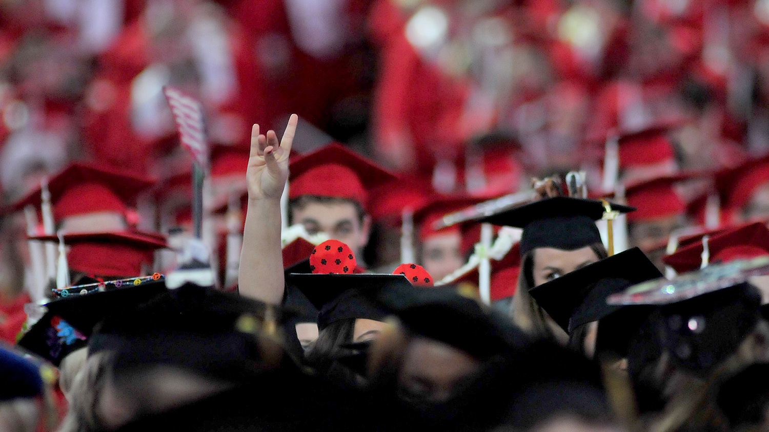 Graduates at commencement.