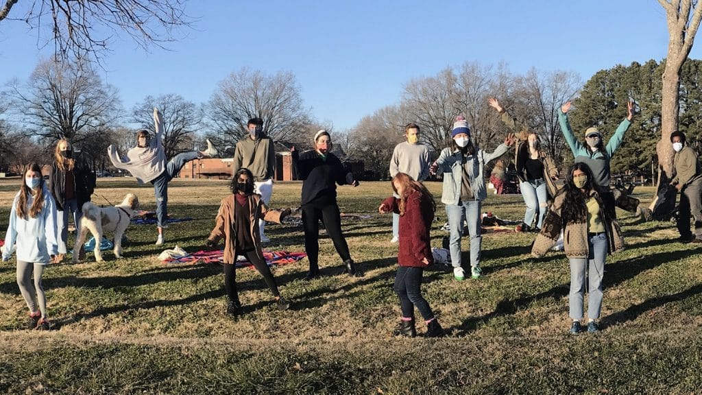 The NC State Stewards held their spring 2021 retreat outside because of the COVID-19 pandemic.