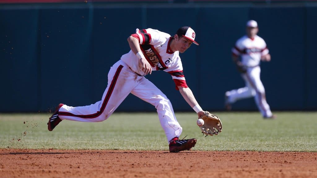 Turner making a play in the infield for NC State.