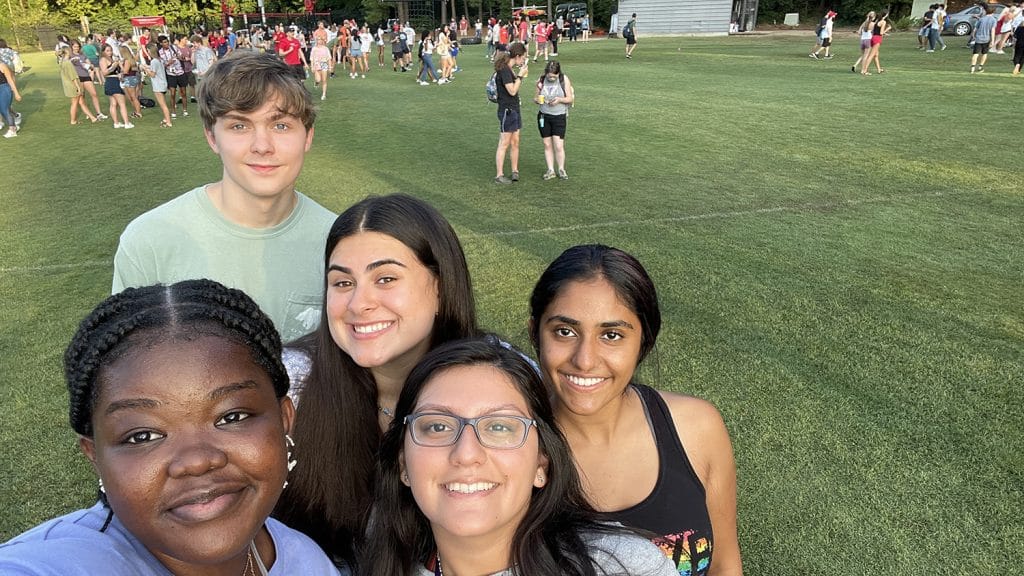 Five students, including Faduma Osman at NC State's RecFest event