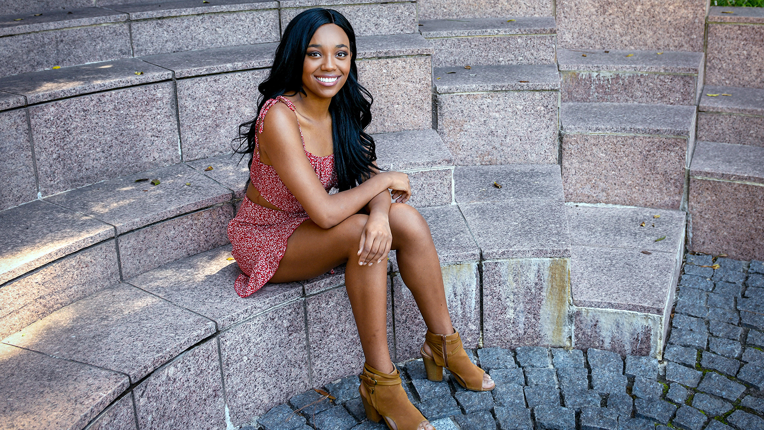 Dani Coan in the Court of North Carolina amphitheater.