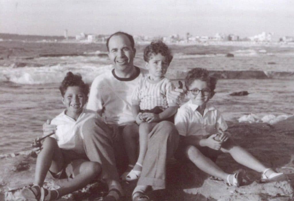 Family photo of Loutfy Mansour with his sons in Egypt.