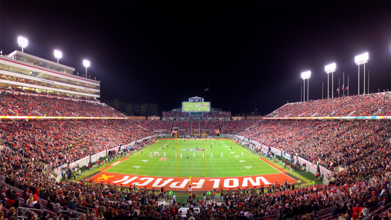 Carter-Finley Stadium at night