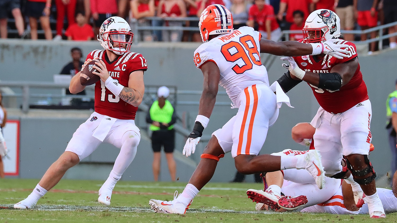 The Wolfpack, led by preseason ACC Offensive Player of the Year Devin Leary, meets the Pirates this weekend in Greenville.